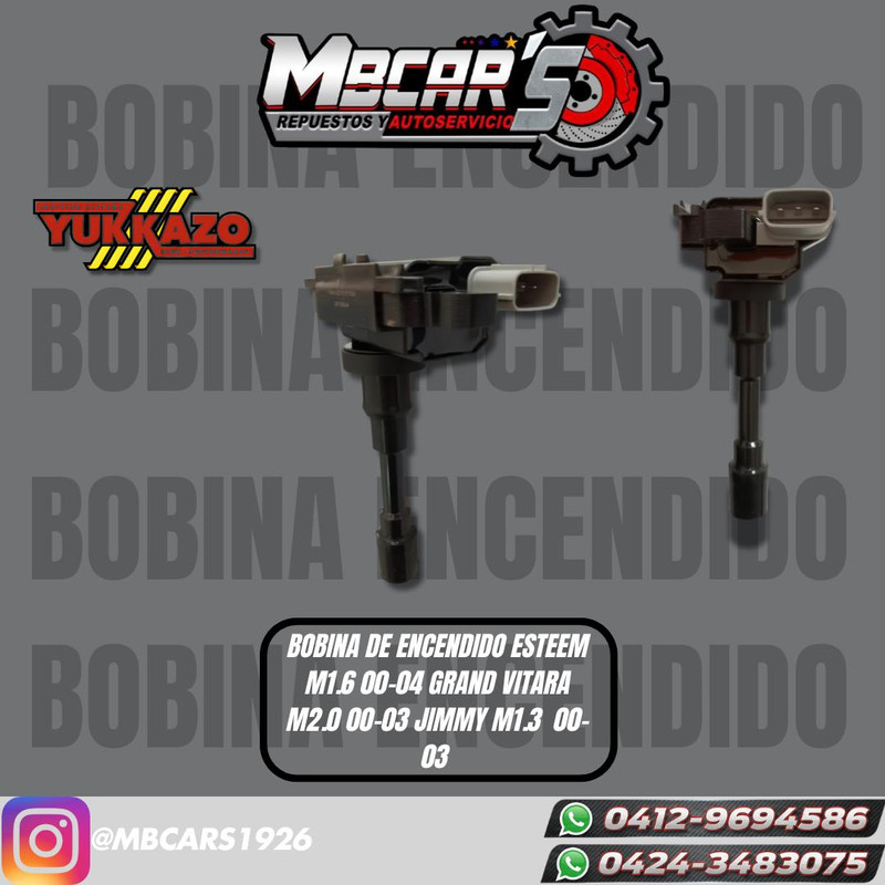 BOBINA DE ENCENDIDO ESTEEM M1.6 00-04 GRAND VITARA M2.0 00-03 JIMNY M1.3 00-03