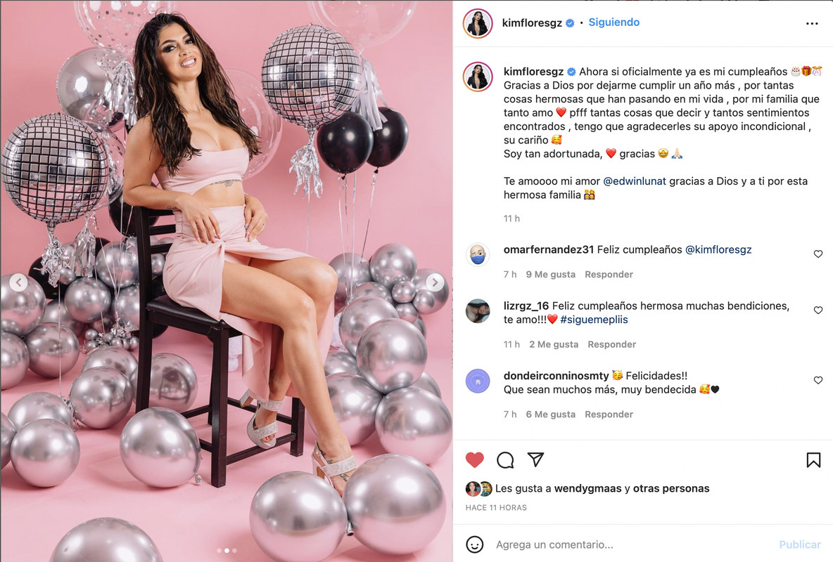 Kimberly Flores, esposa de Edwin Luna, enseña los calzones en su cumpleaños