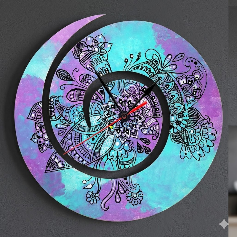 Pen Mandala on MDF Spiral Clock DIY Kit