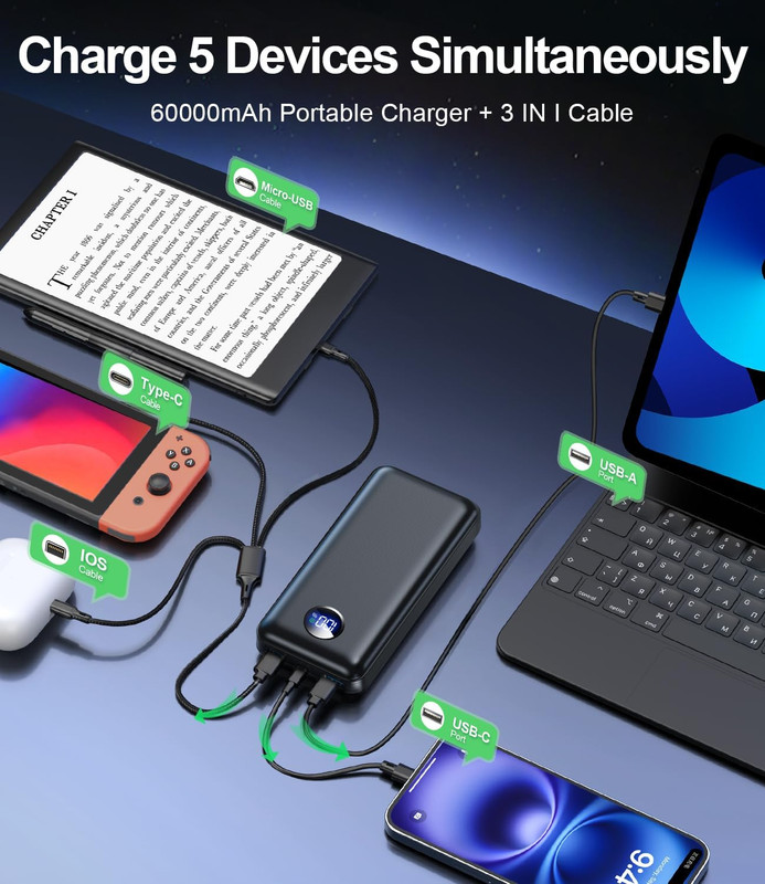 Portable Charger Fast Charging Display