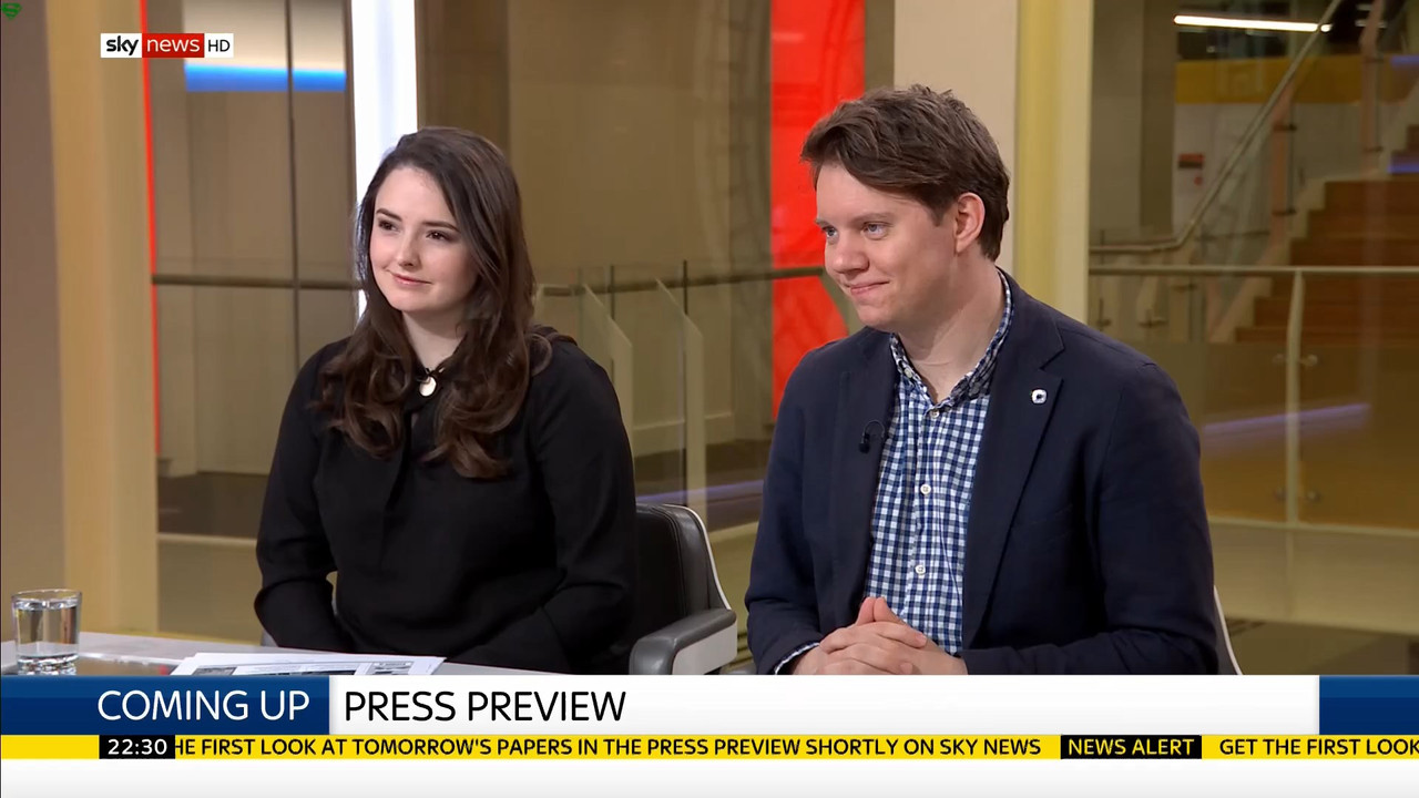 27 January - 22.00.00 - Sky News At 10. Anna Jones with the main