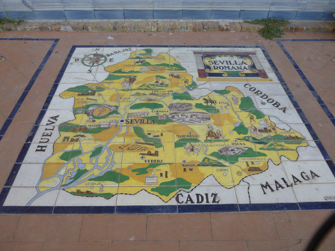 Tile map of Seville, surrounded by neighbouring territories