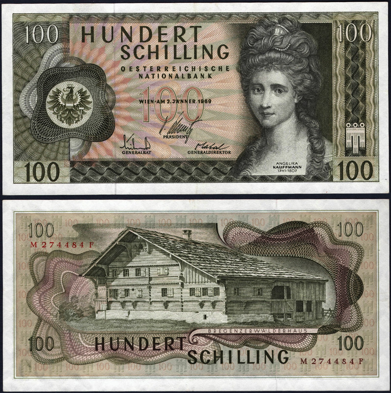 AUSTRIA 🇦🇹 P145* 100 SHILLING* ND 02/01/1969* AU* USA