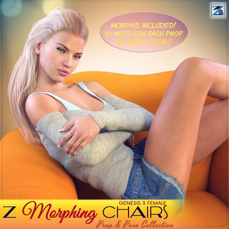 Z Morphing Chairs & Poses for Genesis 3 Female