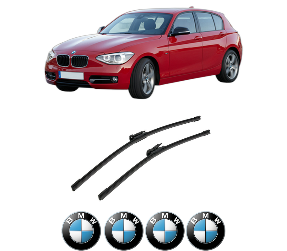 Set stergatoare auto BMW Seria 1 Van (F20) din 2015-2019, pentru parbriz auto, 2 bucati, Bosch Aerotwin, din cauciuc siliconat rezistent, 4 Stickere Auto BMW Seria