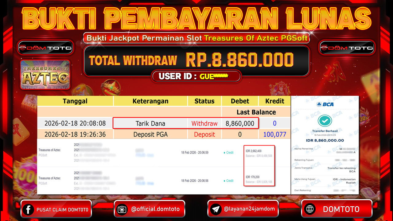 JACKPOT SLOT Mahjong Ways 2 PGSoft 18 FEBRUARI 2026