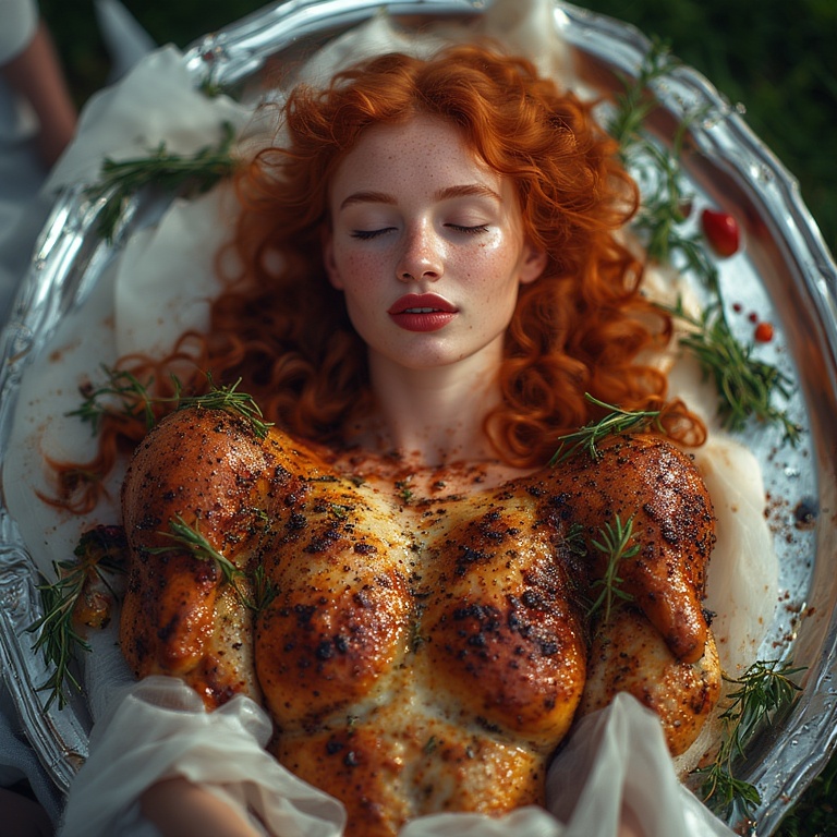 Garden wedding wom served Redhair 0 30