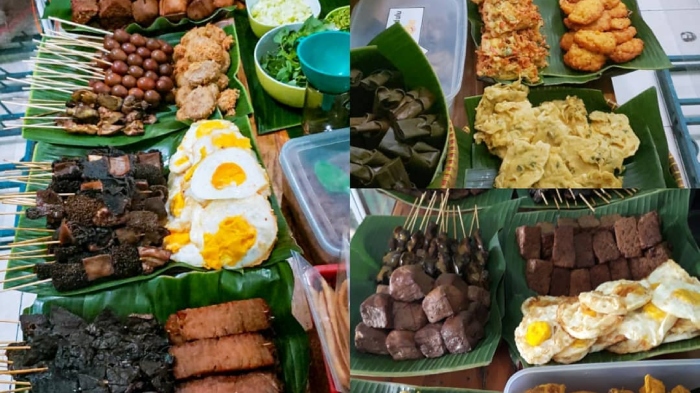 Aneka pilihan lauk di Pecel Pincuk Bu Ida, pilihan tempat sarapan enak di BSD, Tangerang.
