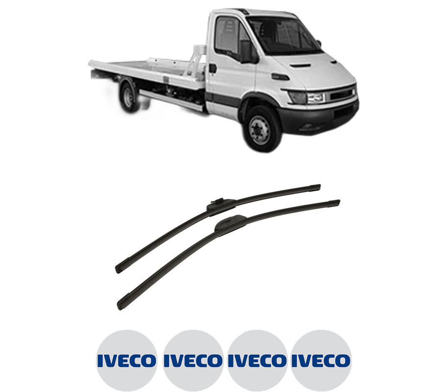 Set stergatoare auto IVECO DAILY III Platform/Chassis din 1999-2006, pentru parbriz auto, 2 bucati, Bosch Aerotwin Retro Truck, din cauciuc siliconat rezistent, 4 Stickere Auto IVECO