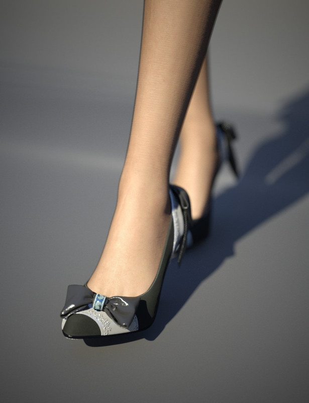 Ribbon Heel & Hosiery Set for Genesis 8 Female(s)