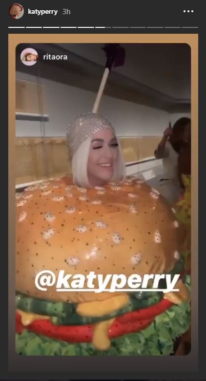 Katy Perry mengenakan kostum burger di Met Gala 2019