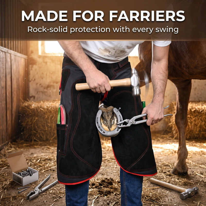 Farrier Apron front side view 4 knife pockets