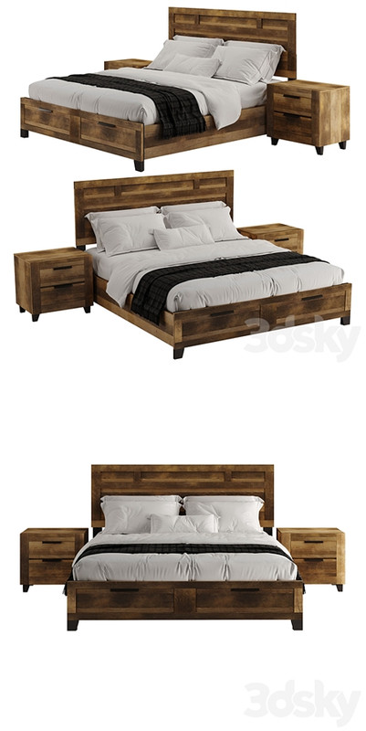 Morales Rustic Wood Bed