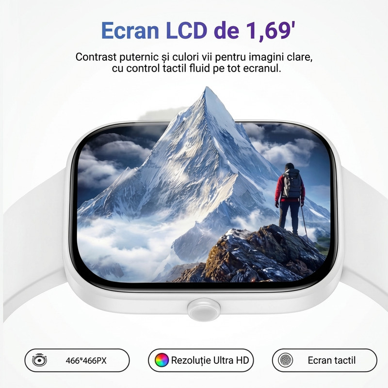 Smartwatch ROTTER Alb