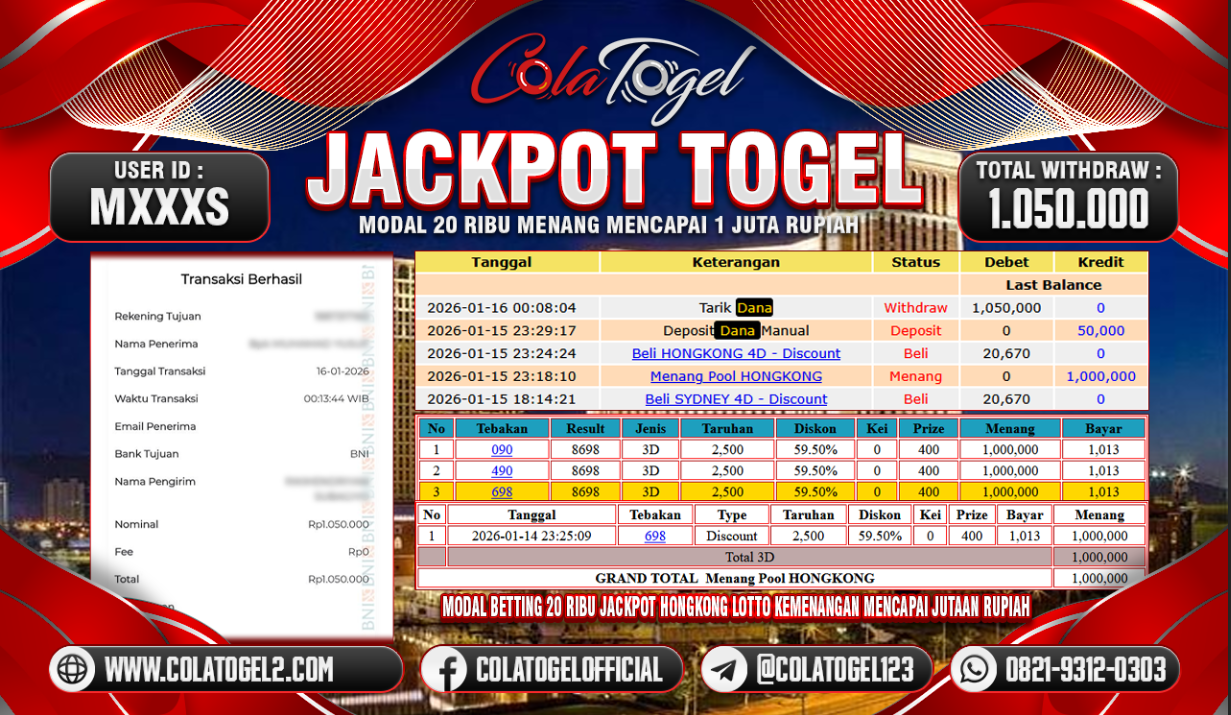 JACKPOT HONGKONG LOTTO!!