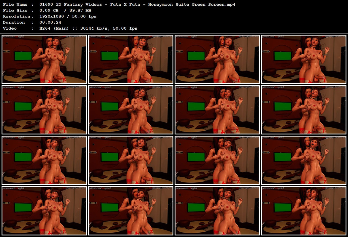 01690 3D Fantasy Videos - Futa X Futa - Honeymoon Suite Green Screen.mp4