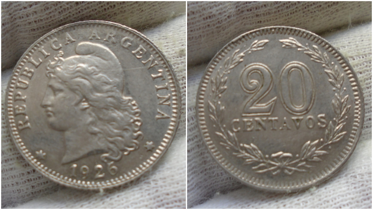 20 Centavos 1926. República Argentina. Polish-20200229-193105801