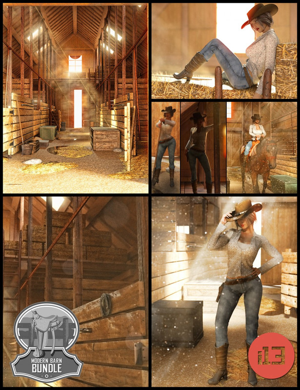 daz3d i13 modern barn bundle main