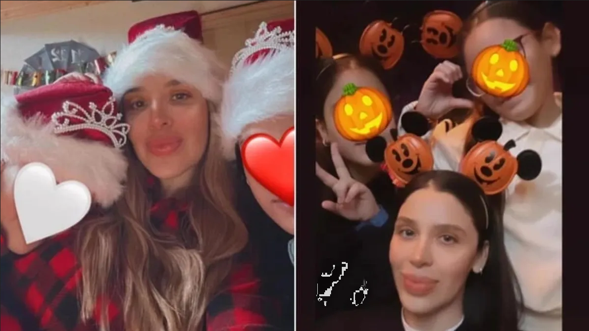 Emma Coronel se pasea con sus hijas en Disneylandia (Fotos inéditas)