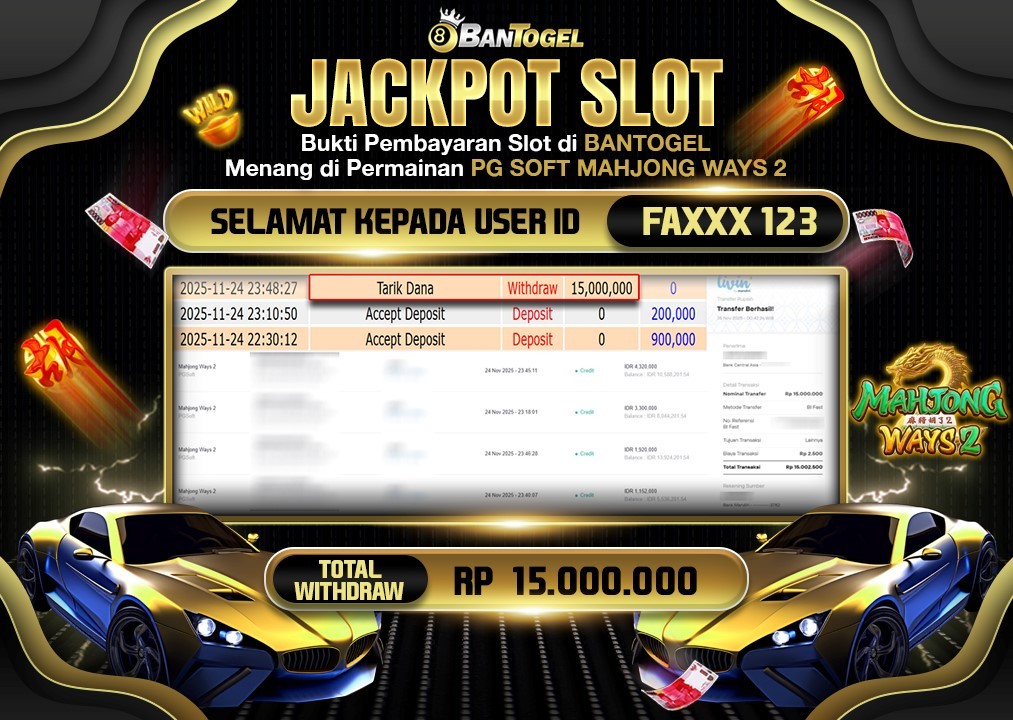 BUKTI JACKPOT LUNAS BANTOGEL