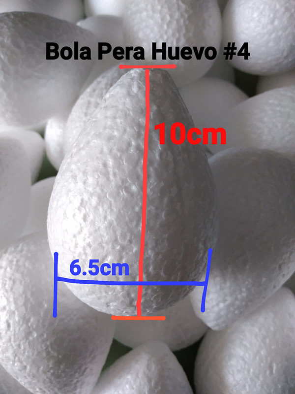 Bola Pera De Icopor #4 Poliestireno huevos Para Manualidad