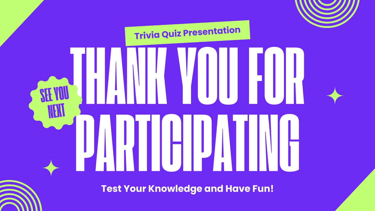 Purple Green Creative Geometric Trivia Quiz Presentation