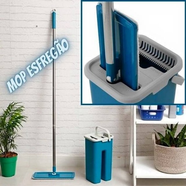 Mop esfregão 4L com divisor e 2 refis de microfibra – Casual Home