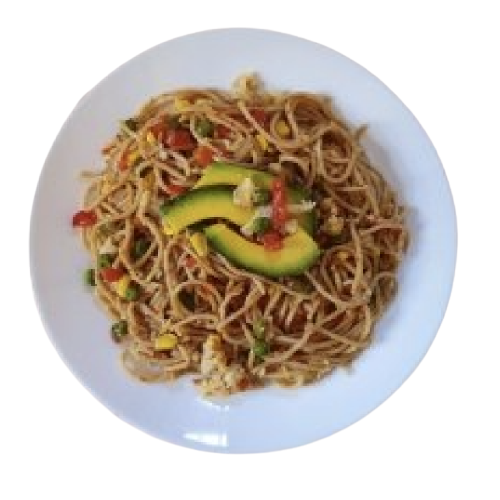 fideos con aguacate