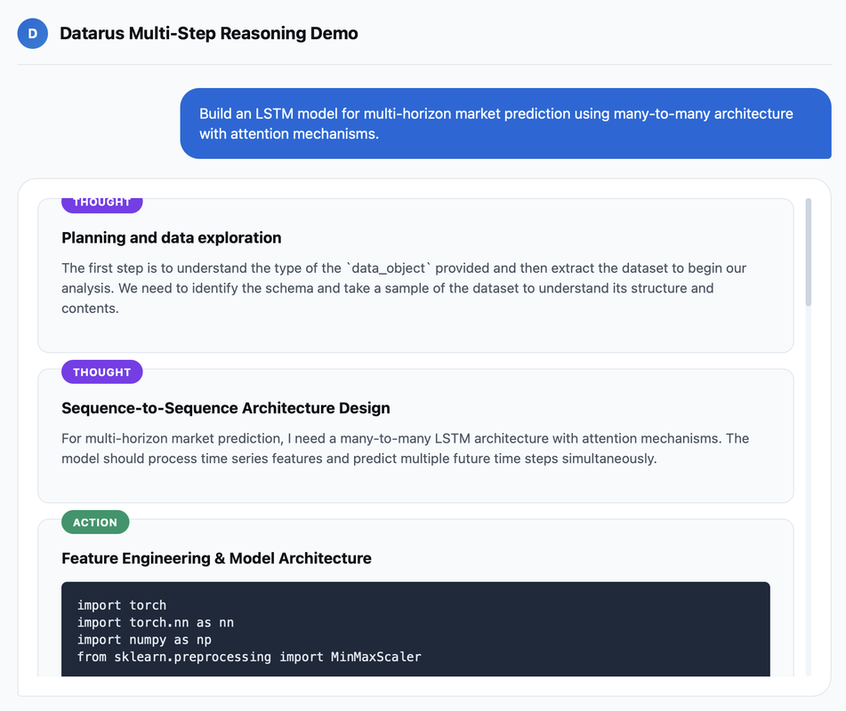 Datarus Multi-Step Reasoning Demo