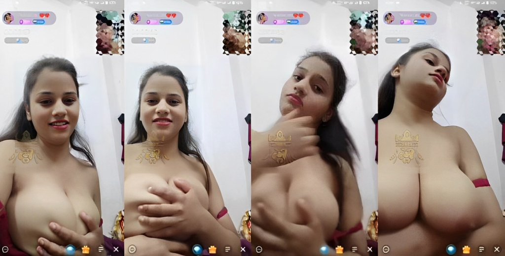 Babe Naina Cute Boobs Reveal on Chamet Live