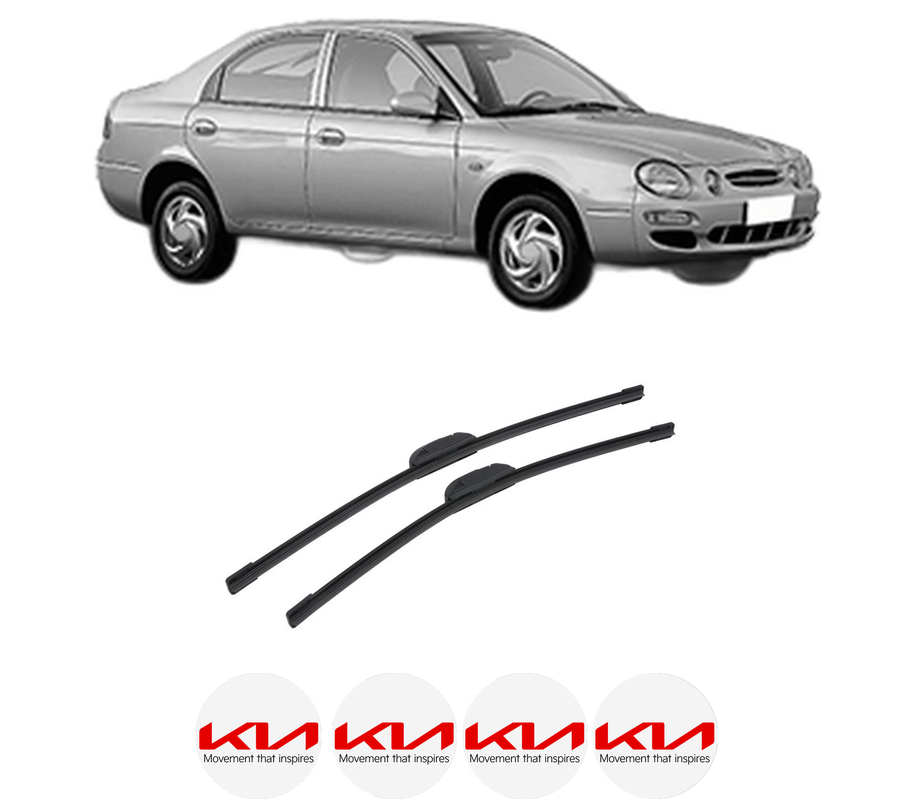 Set stergatoare auto KIA SHUMA Saloon (FB) din 1997-2001, pentru parbriz auto, 2 bucati, Bosch Aerotwin Retrofit, din cauciuc siliconat rezistent, 4 Stickere Auto KIA