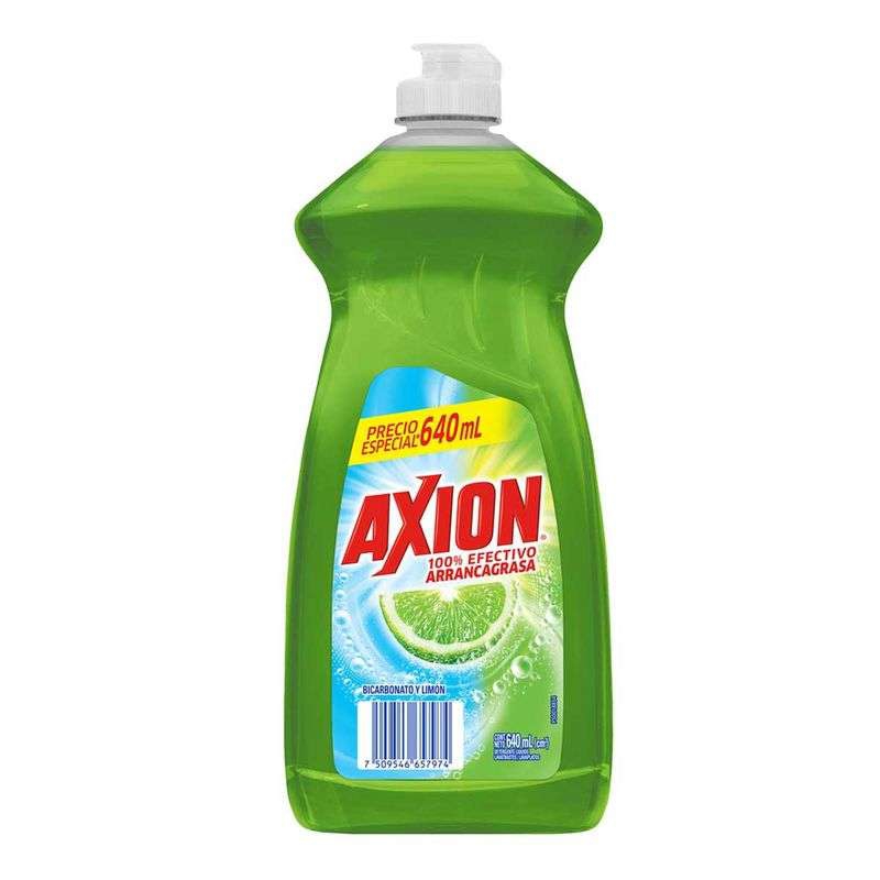 Chedraui: Lavatrastes Líquido Axion Bicarbonato y Limón 640ml 
