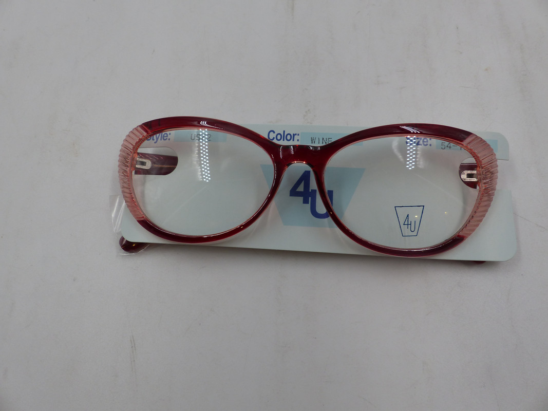 4U EYEWEAR WOMENS EYEGLASSES IN STYLE US72 AND COLOR WINE SIZE 54-17-140