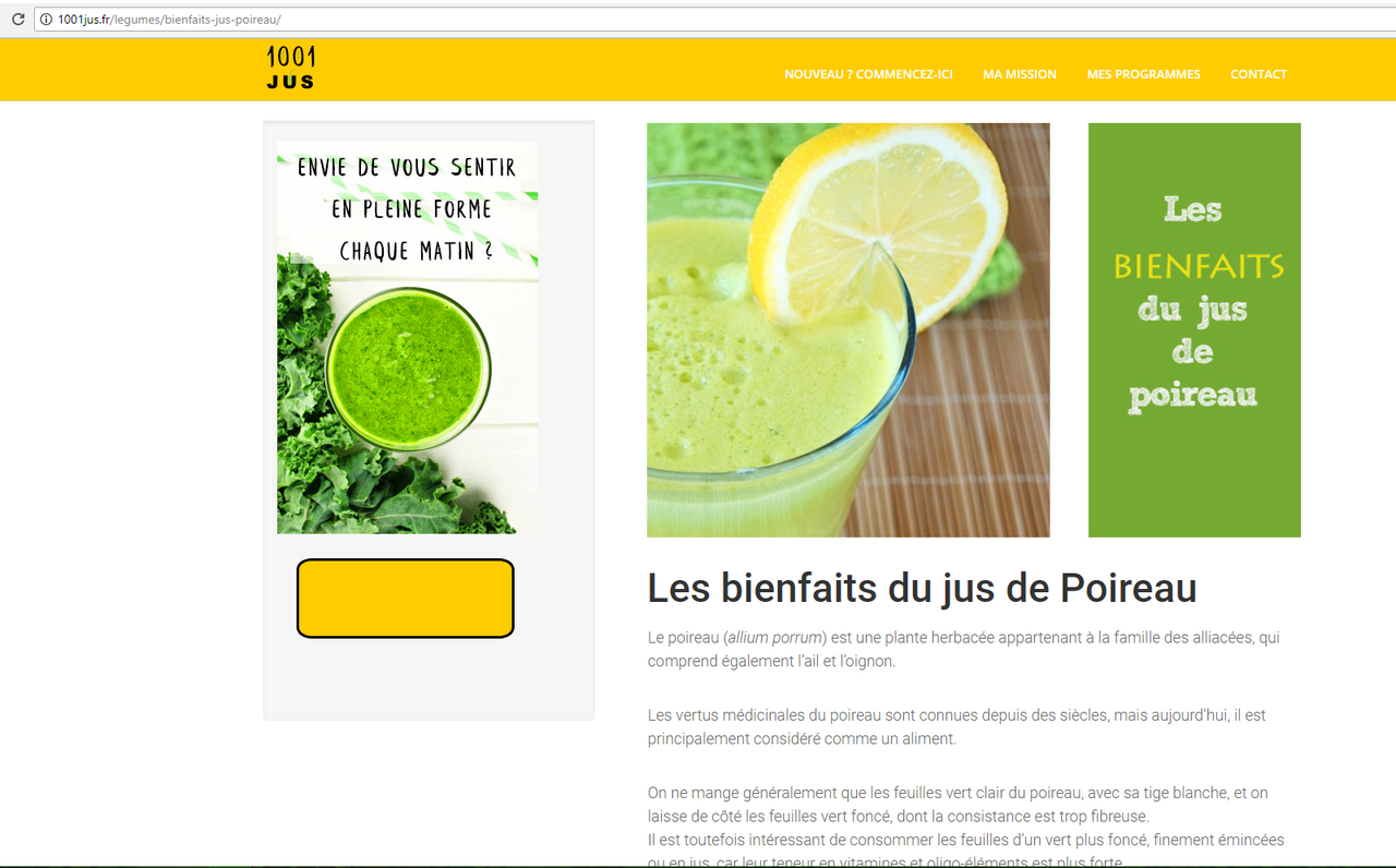 Le jus de poireau. 1001 jus