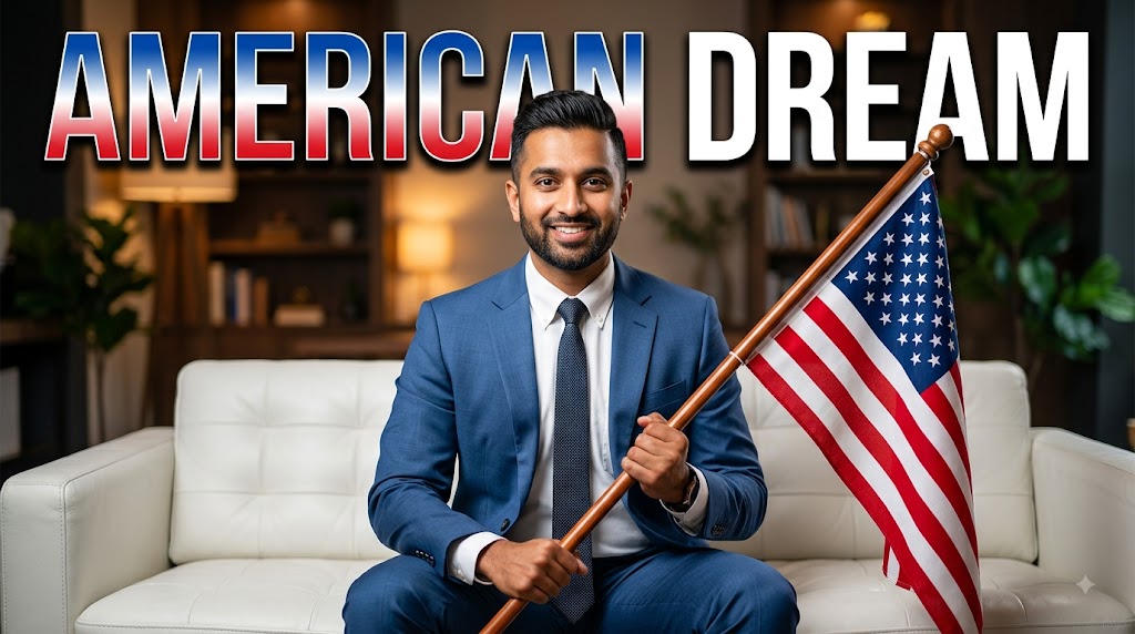 AI-generated example result for the youtube-thumbnail prompt: Patriotic YouTube Thumbnail AI Prompt #4 – Single-Scene Composition