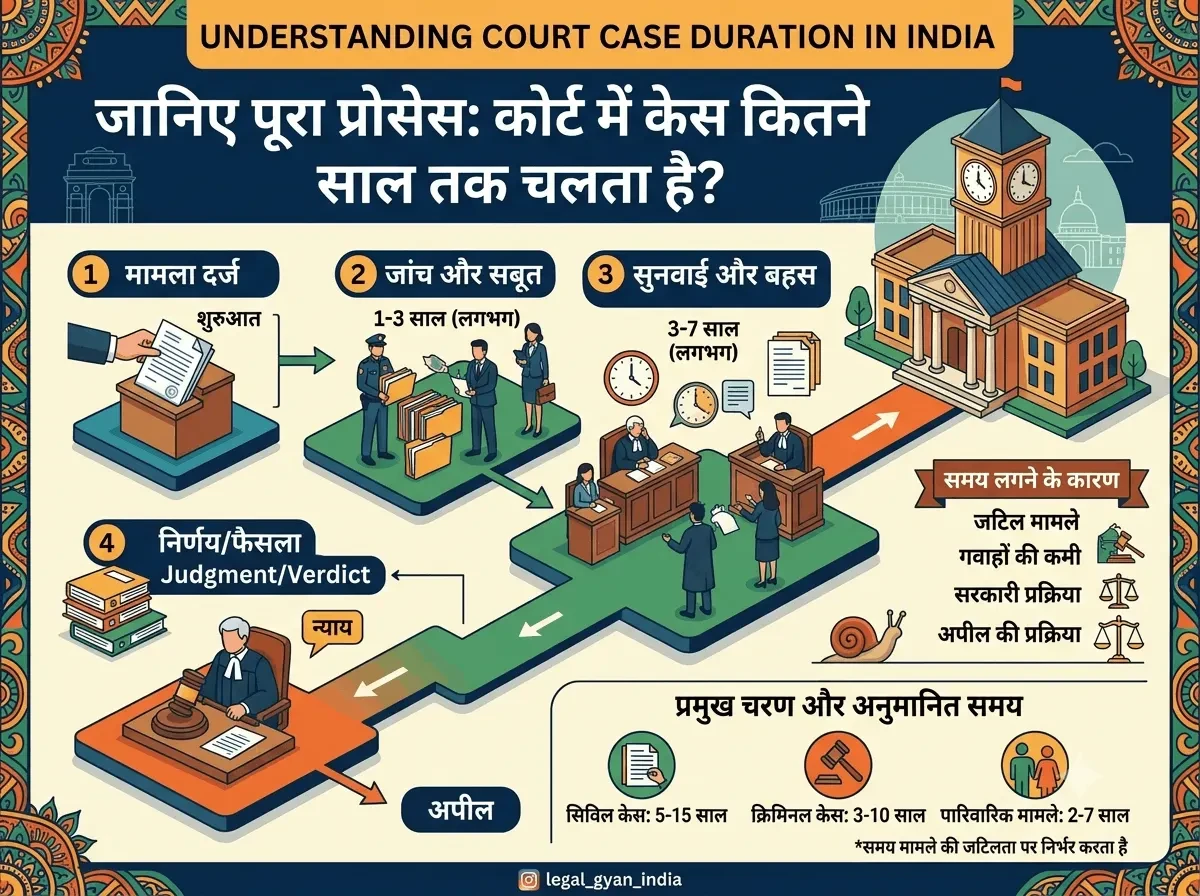 Court में केस कितने साल तक चलता है? जानिए पूरा Process