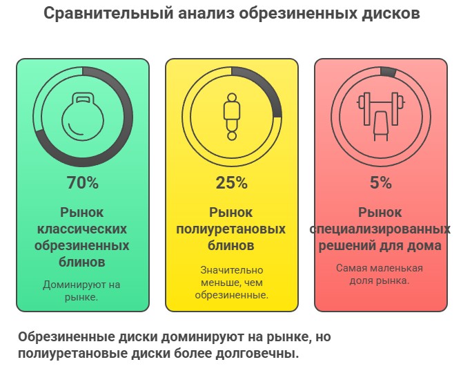Инфографика - сравнительный анализ обрезиненных дисков