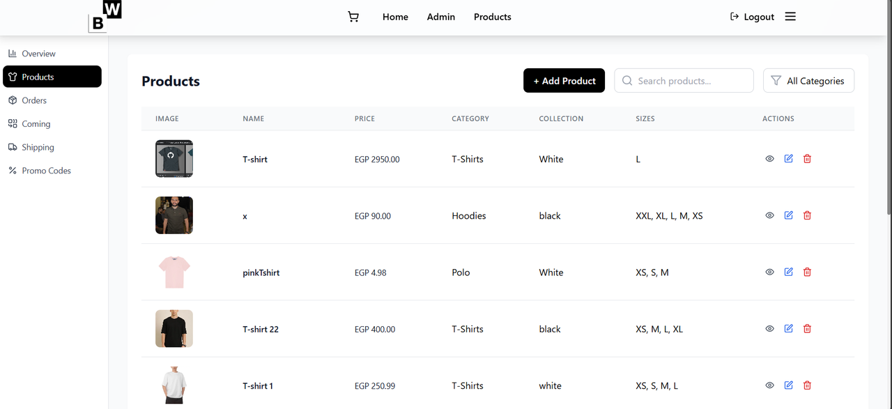 Black & White E-commerce feature 11 screenshot - Web project