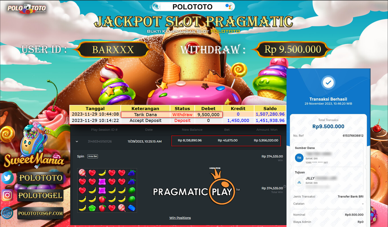 BUKTI PEMBAYARAN JACKPOT DIPOLOTOTO DIBAYAR LUNAS!!!