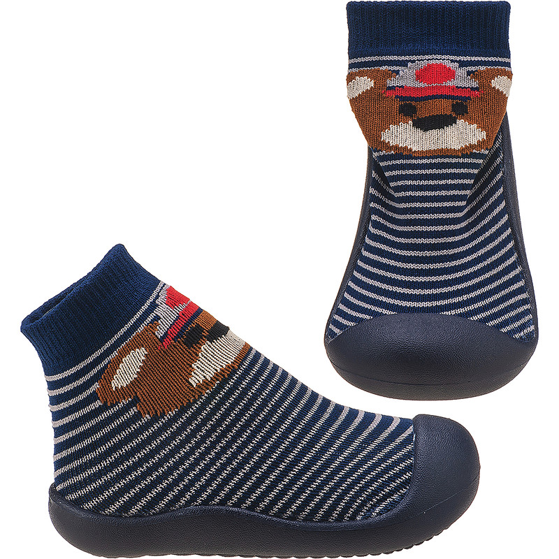 Meia com sola infantil antiderrapante urso miniatura 3