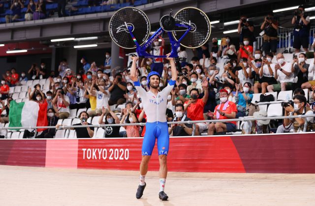 Prova di forza di Ganna per la conquista delloro olimpico (Getty Images Sport) Prova di forza di Ganna per la conquista delloro olimpico (Getty Images Sport)