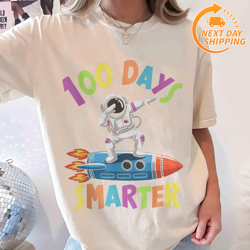 B0DQHGZMQN 100 Days Smarter 100Th Day Of School Astronaut Space Boys T Shirt MK9 V2
