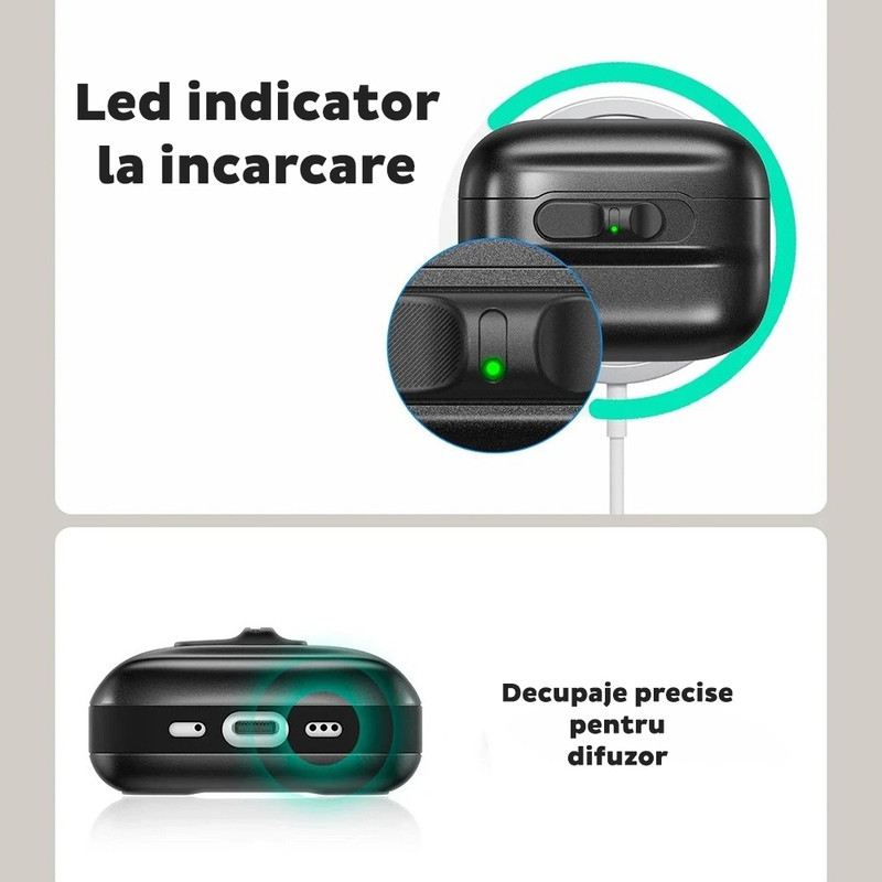 Husa pentru AirPods Pro 3 ESR, Pulse Magnetic FlickLock, TPU Premium, Compatibila MagSafe, Incarcare Wireless, Protectie Hibrida, Buton inchidere, Alb imgi 383 2737027