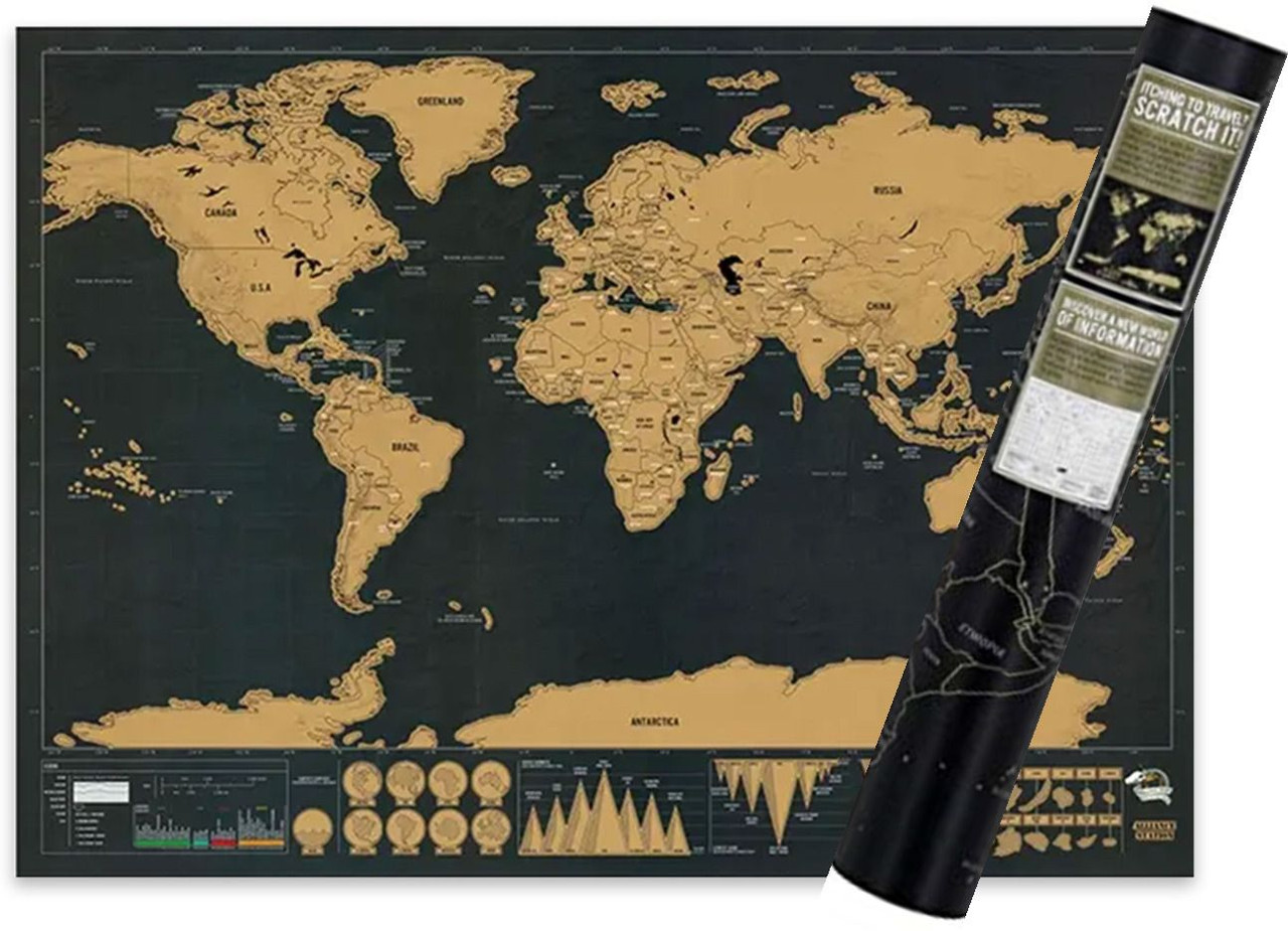 Scratch Off Maps Small Black