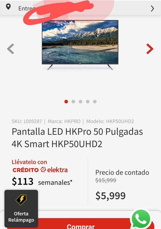 Elektra: Pantalla LED HKPro 50 Pulgadas 4K Smart HKP50UHD2(oferta relámpago) 
