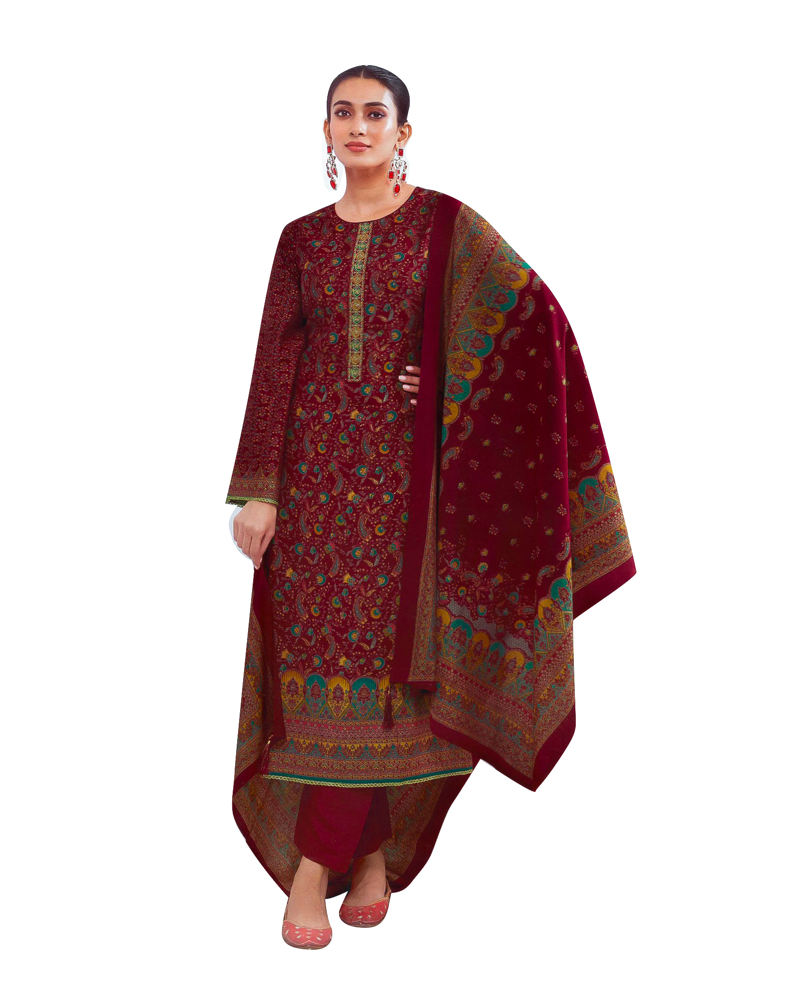 Ladyline Modal Silk Printed Embroidered Salwar Kameez Indian Bollywood Pakistani - Picture 2 of 25