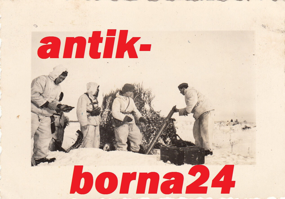 Foto WH Soldat Frontkampfer Wintertarn Spahtrupp Camo Tarn Morser Kampf