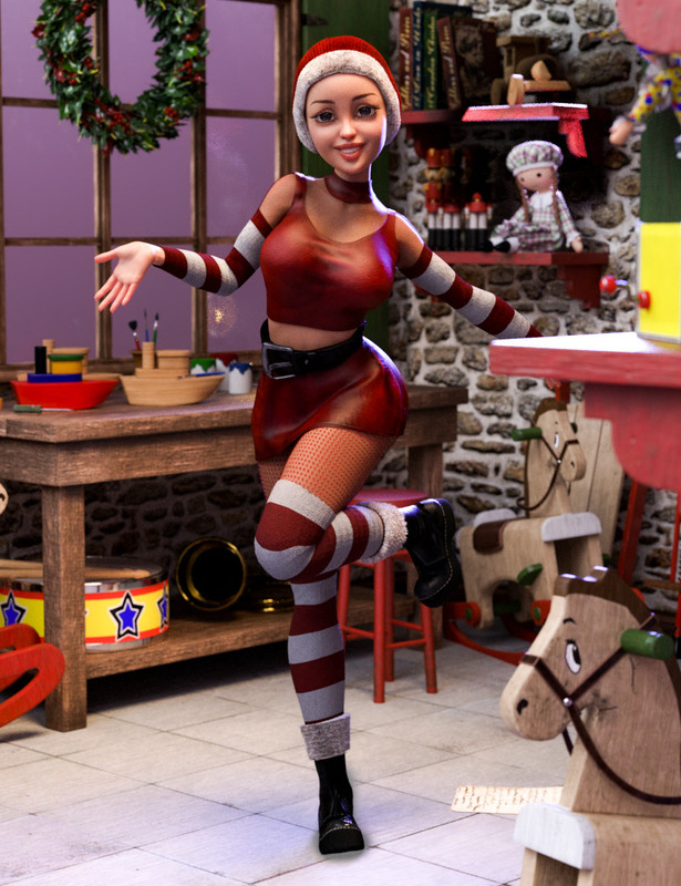 Santa's Helper Outfit for Genesis 8 Females