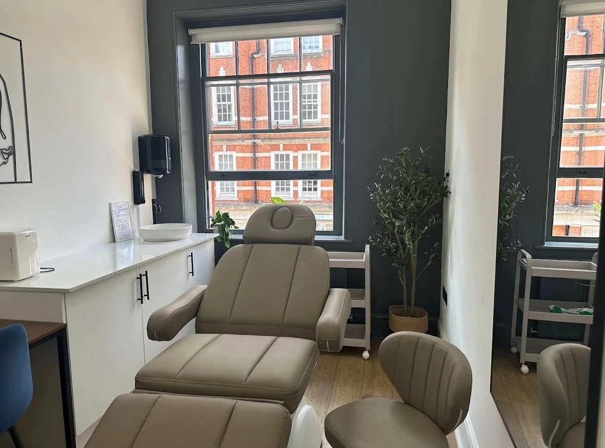 treatment room at Angelica’s Clinic in Central London.