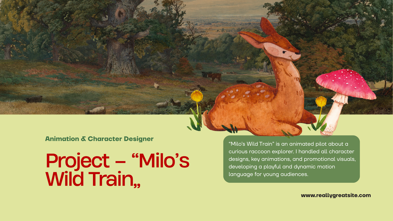 Green and Orange Illustrated Wildlife Creative Portfolio Presentation